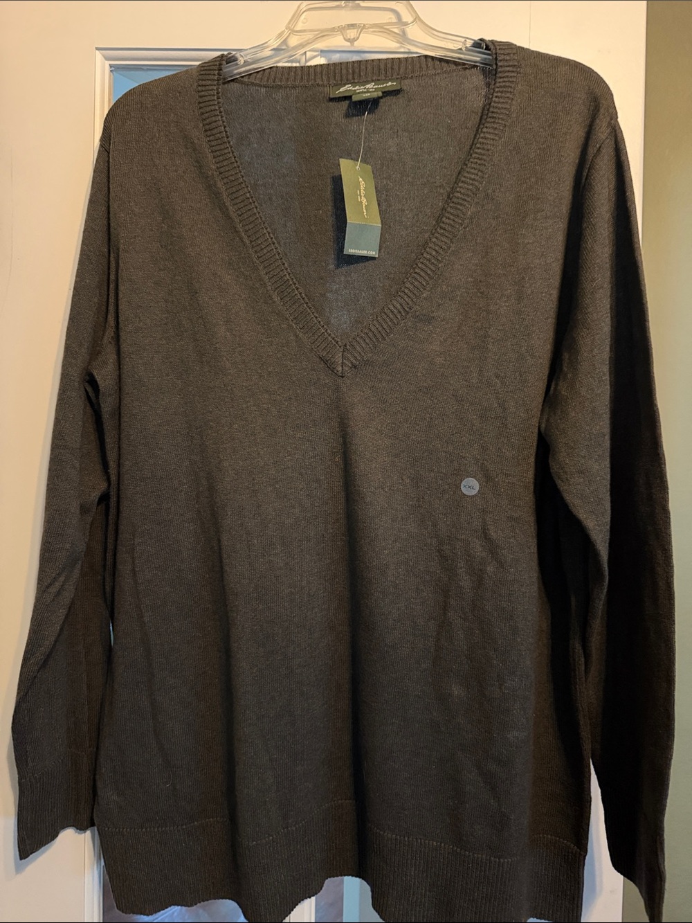 Eddie Bauer V-Neck Sweater - Olive Green